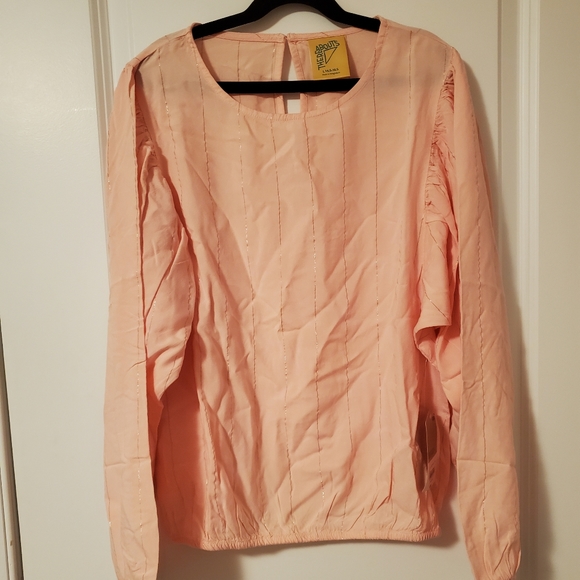 Girls Plus Sized Thereabouts Round Neck Long Sleeve Pink Blouse- XL- Casual - Picture 2 of 5